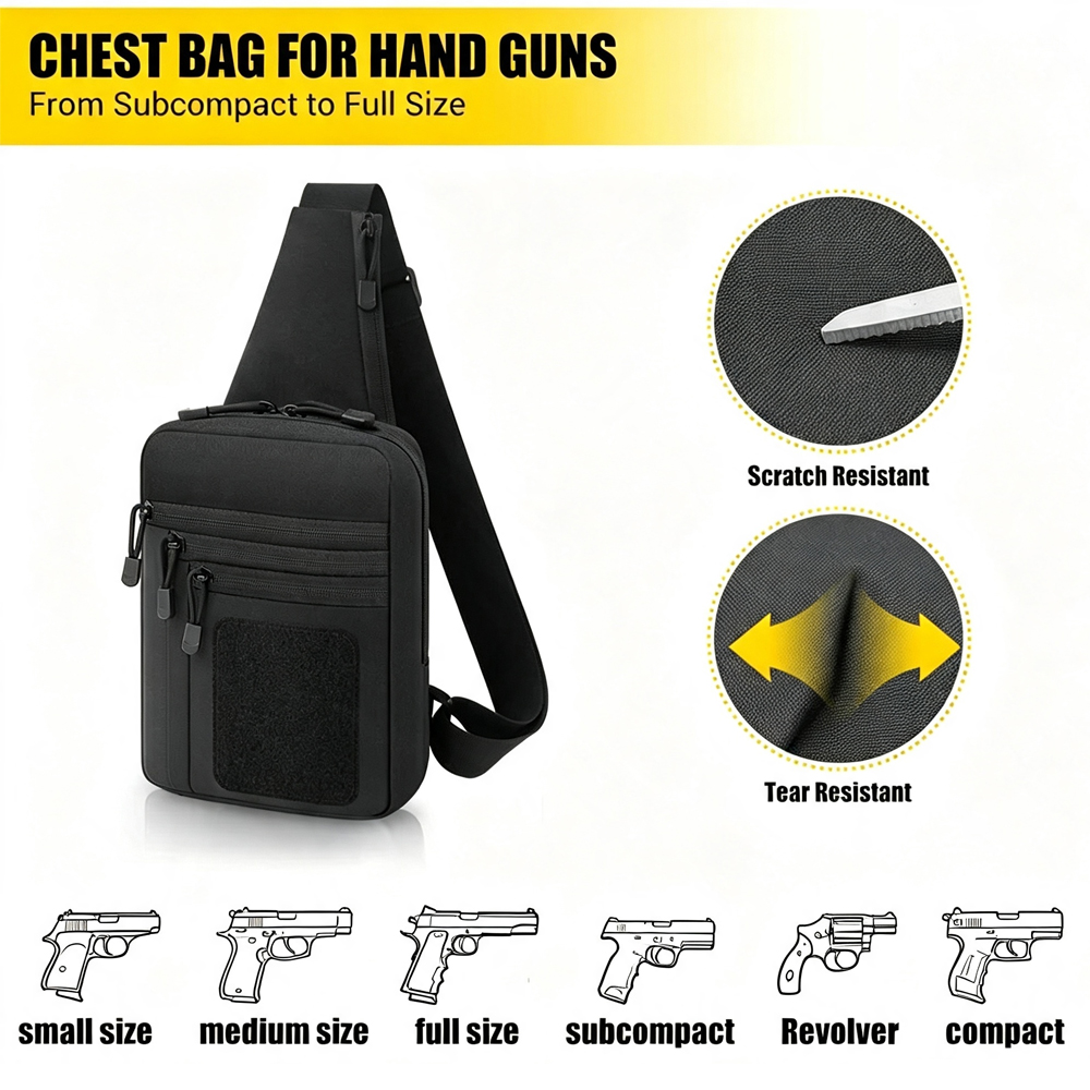 Concealed Carry Chest Gun Bag  - Edc Carry Bag For Pistol recension och pris