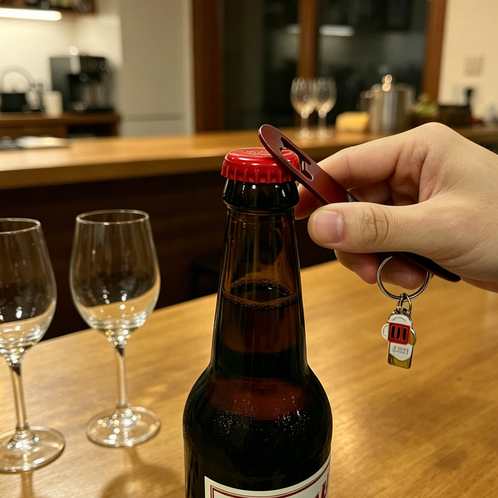 Personalized Stainless Steel B - Bottle Opener Keyring recension och pris