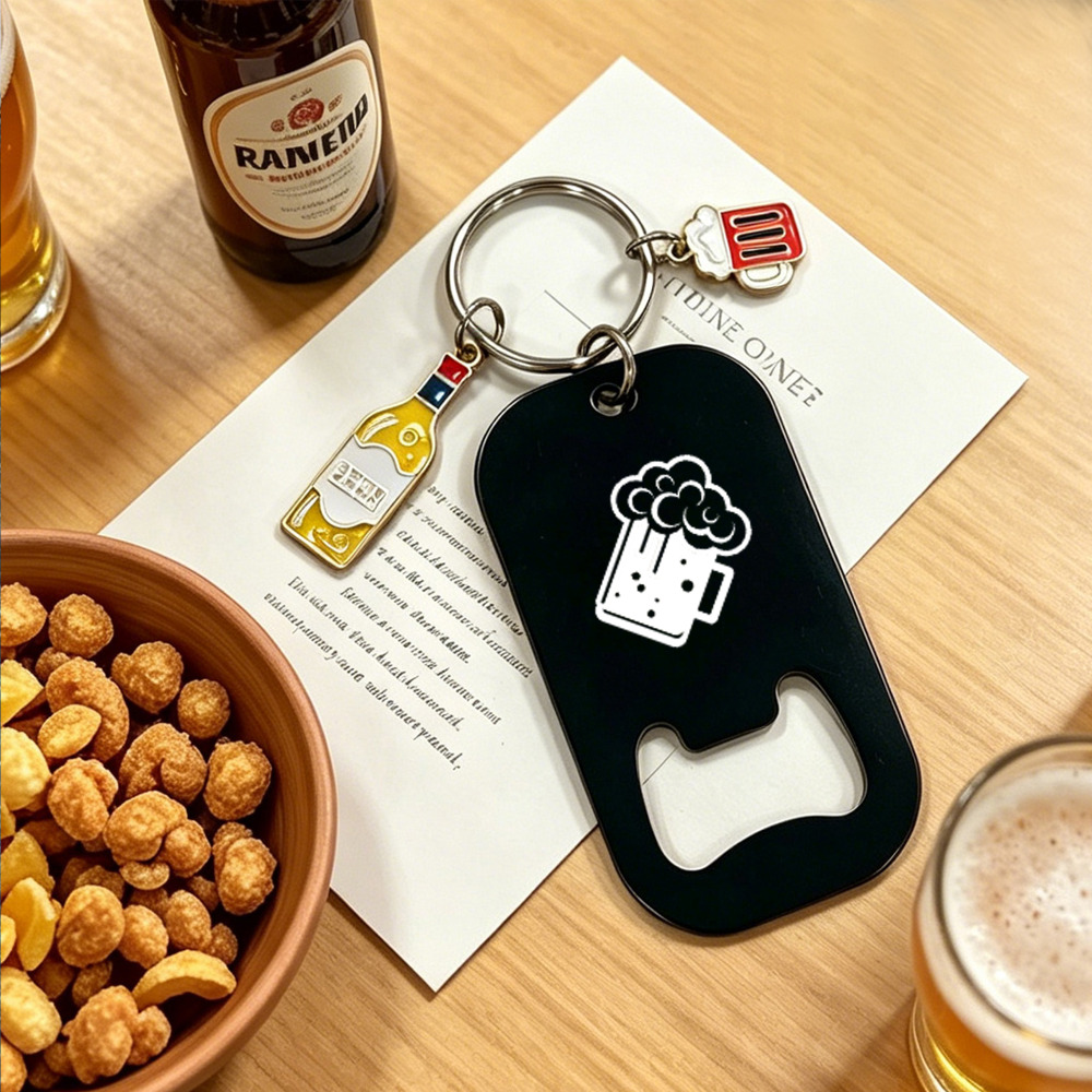 Personalized Stainless Steel B - Bottle Opener Keyring recension och pris