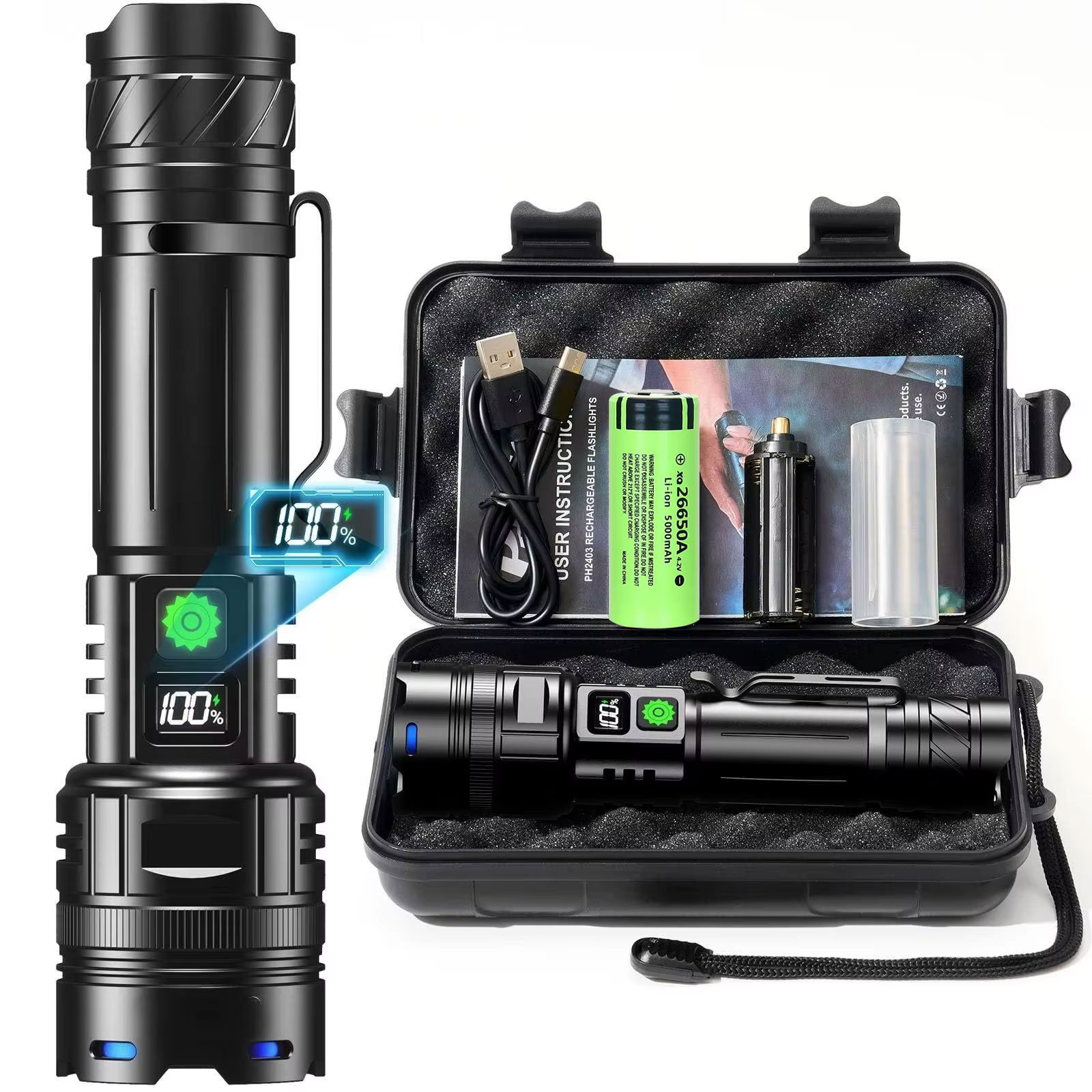 High Power LED Flashlight USB  - Edc Carry Pen recension och pris