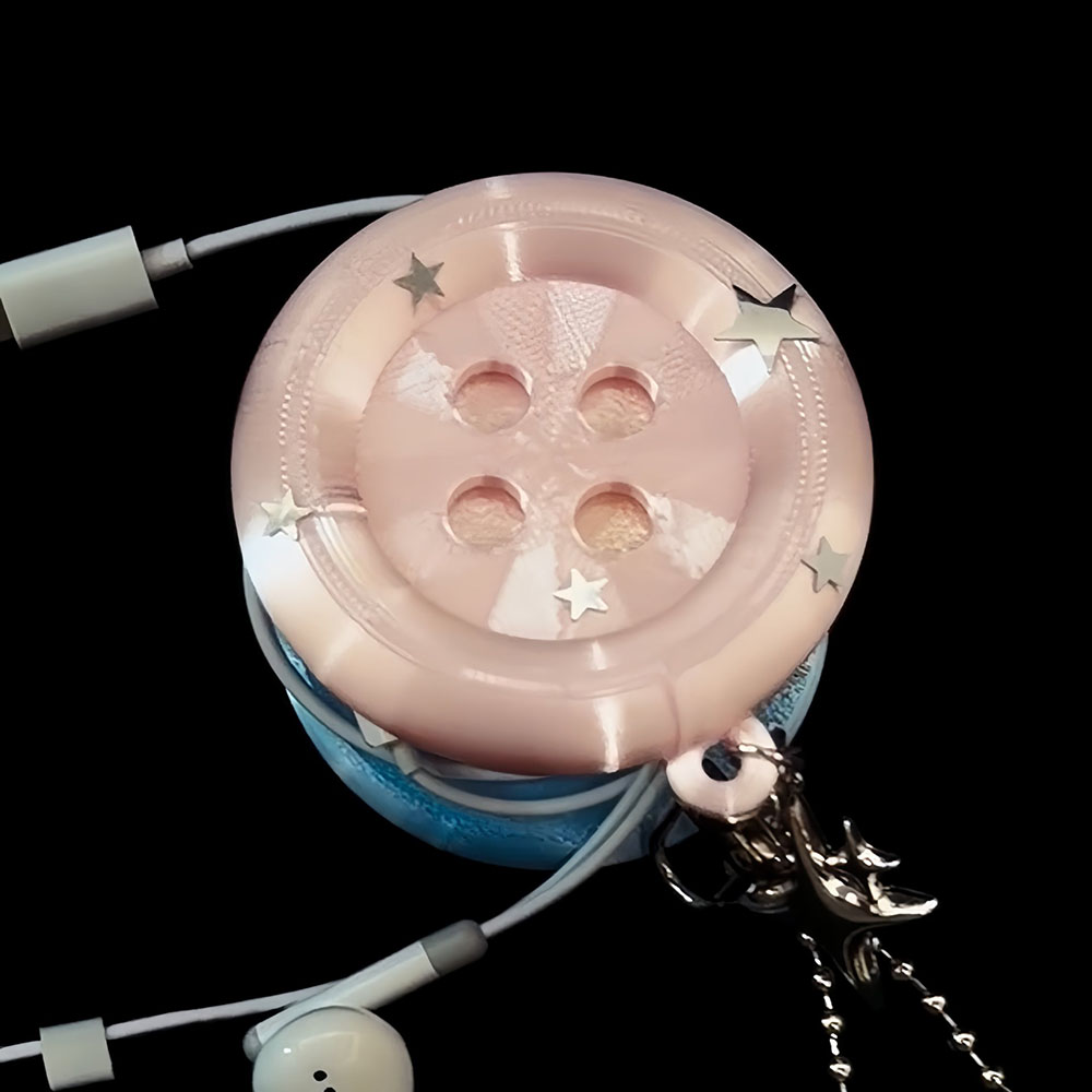 Portable Kawaii Button Cable O - Cable Winder Keychain recension och pris