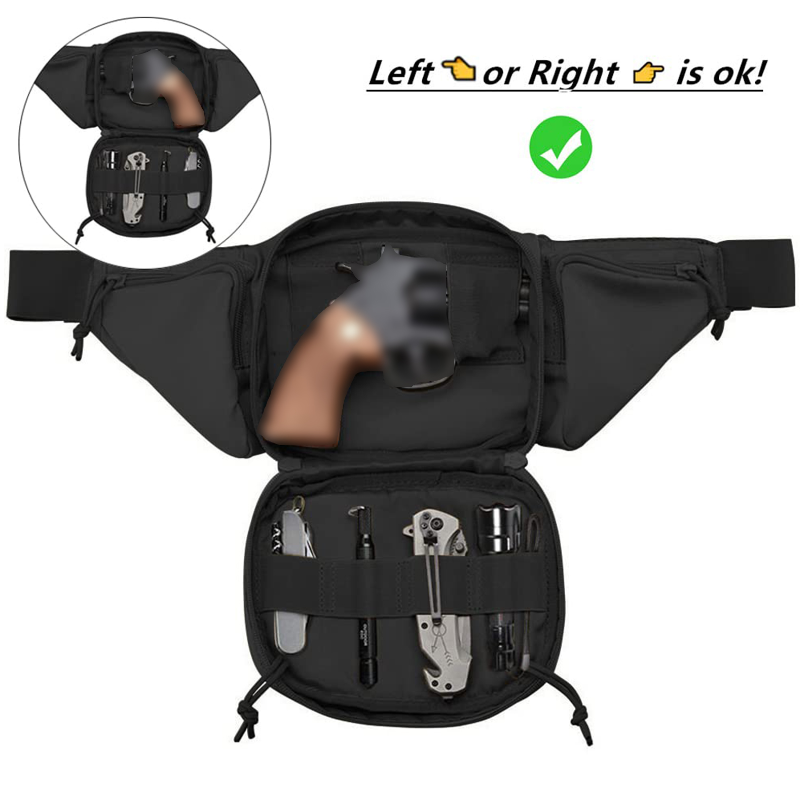 Tactical Fanny Pack Gun Holste - Edc Carry Bag For Pistol recension och pris